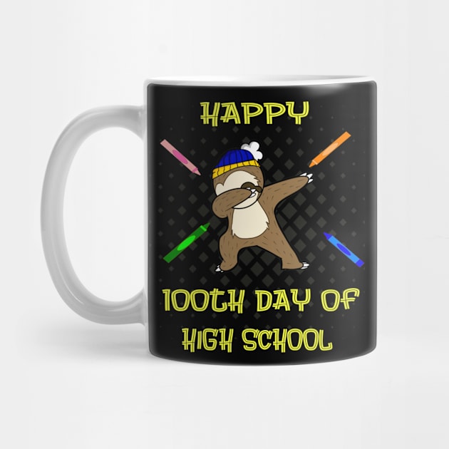 Happy 100th Day Of High School Dabbing Sloth by familycuteycom